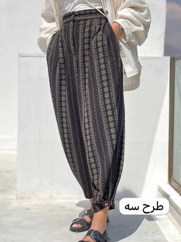 شلوار مام فیت طرحدار کد ۱۵۶
