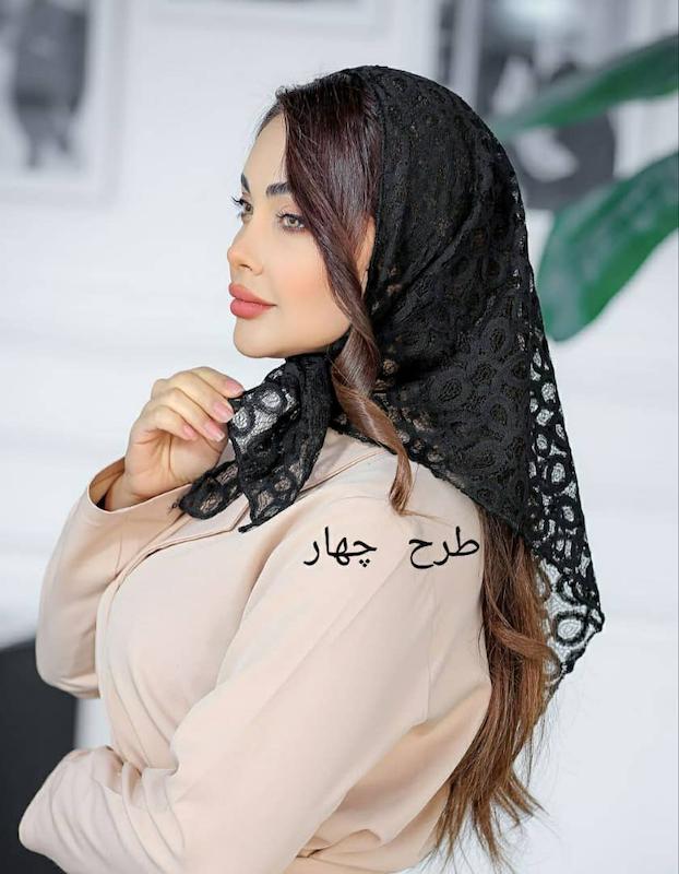 مینی اسکارف گیپور مشکی کد ۹۲۹