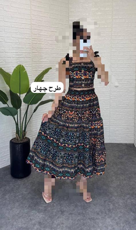 ست کراپ دامن هندی کد ۹۳۰