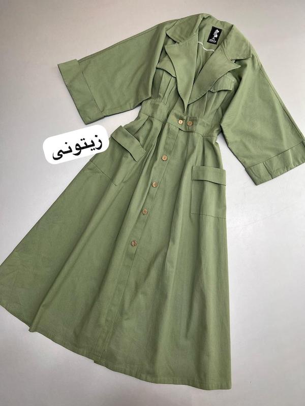 پیراهن لینن دو دکمه کد ۹۷۸
