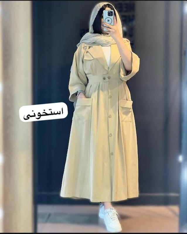 پیراهن لینن دو دکمه کد ۹۷۸
