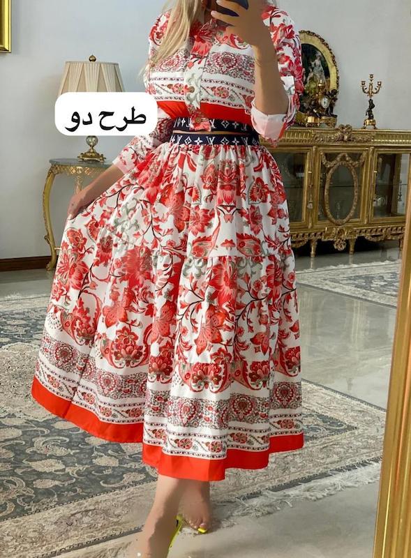 کراپ دامن طرحدار کد ۱۰۱۵