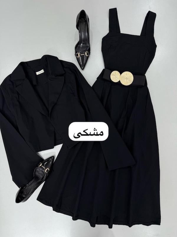 ست تیکه کت کراپ دامن کد ۱۰۱۷