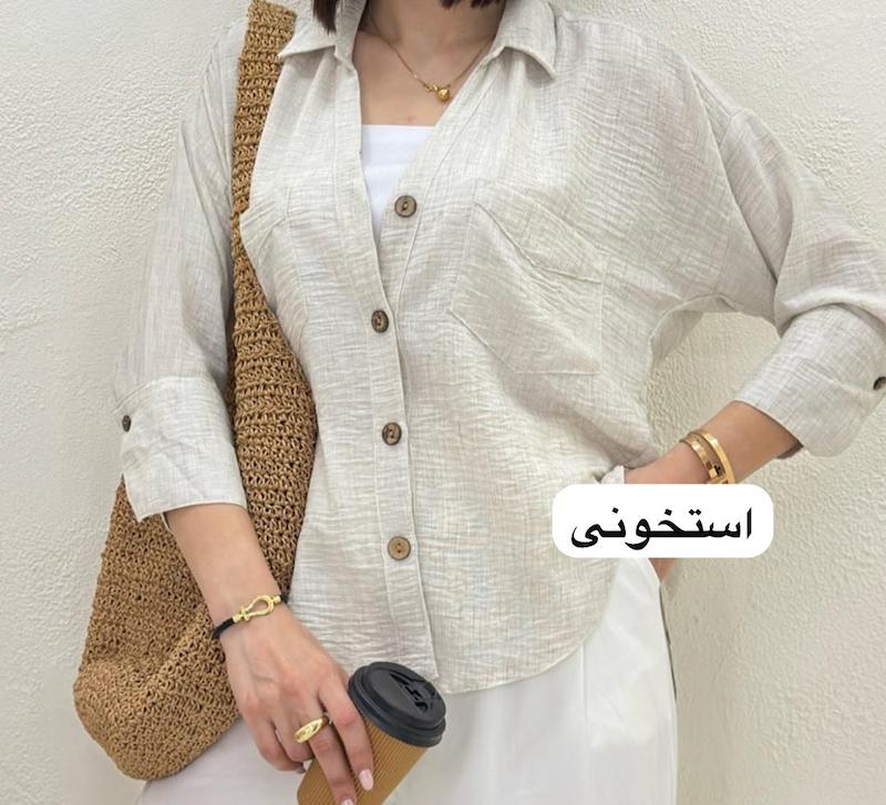 شومیز دکمه چوبی کد ۱۰۵۰