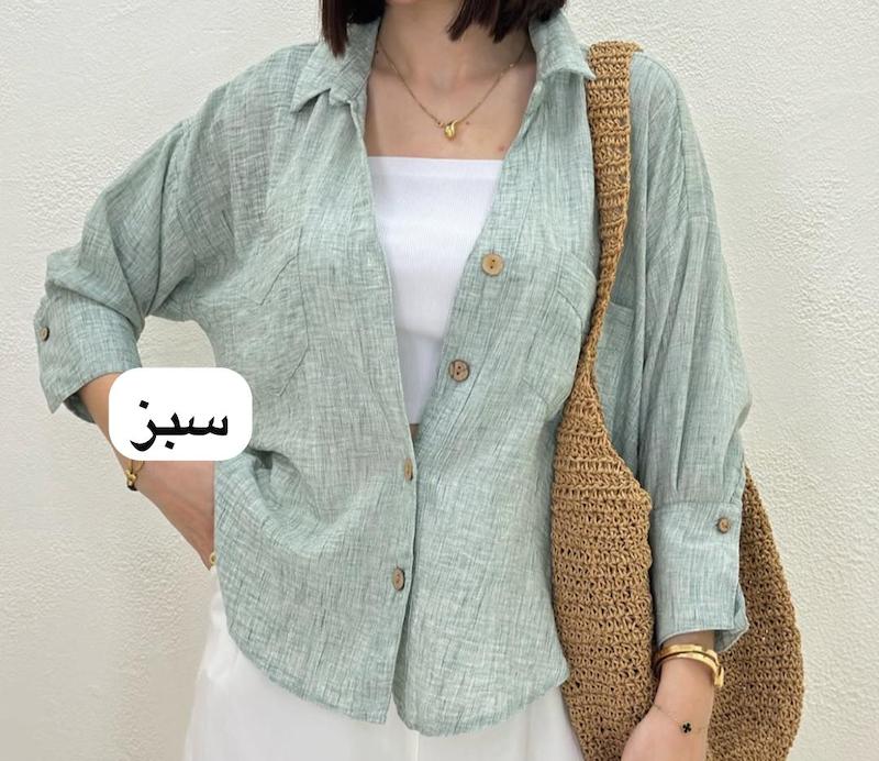 شومیز دکمه چوبی کد ۱۰۵۰