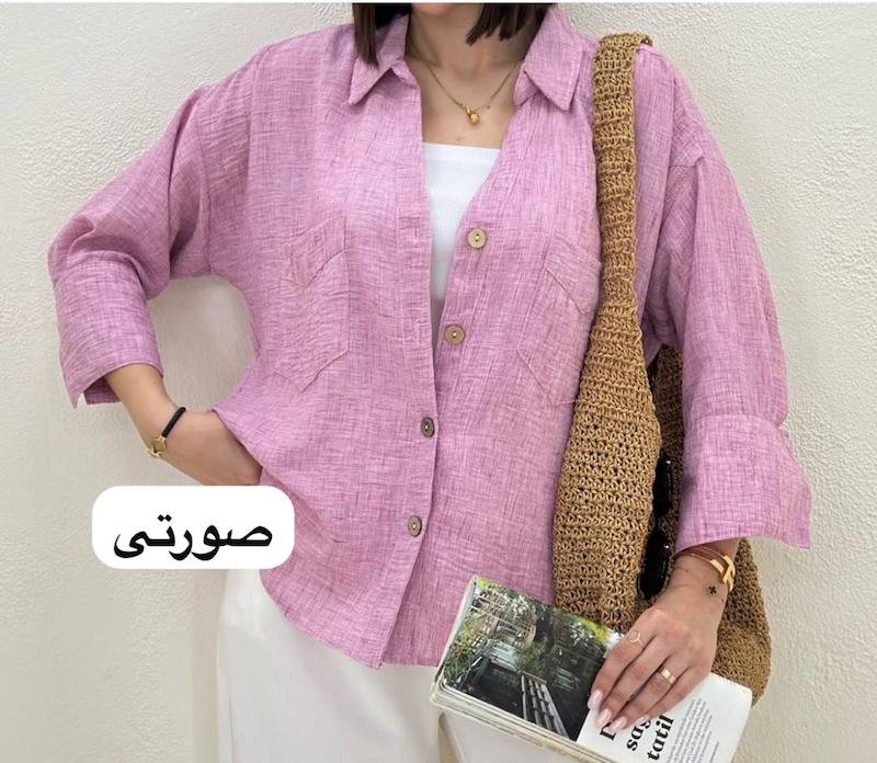 شومیز دکمه چوبی کد ۱۰۵۰