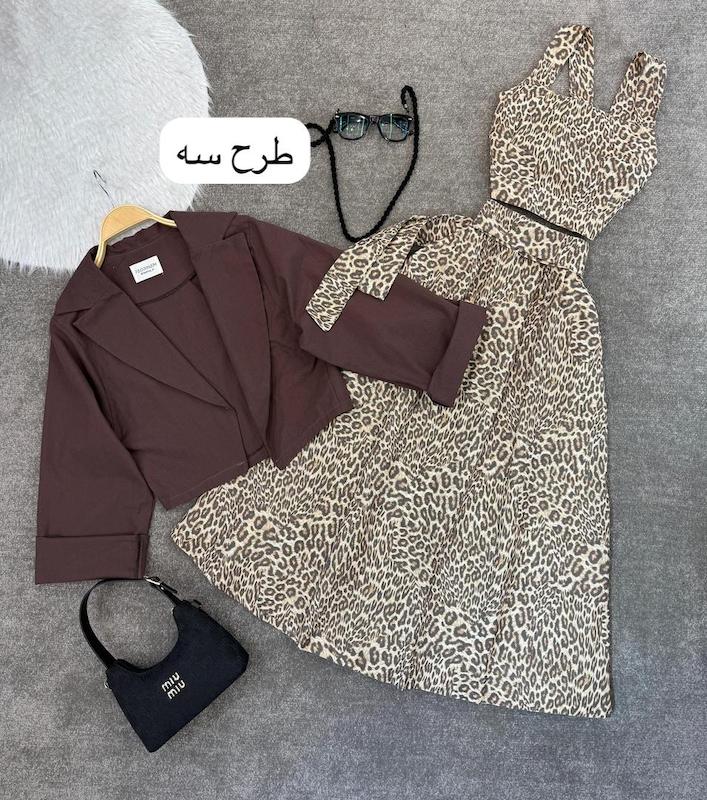 ست سه تيكه ( كت كراپ دامن ) کد۱۰۹۲