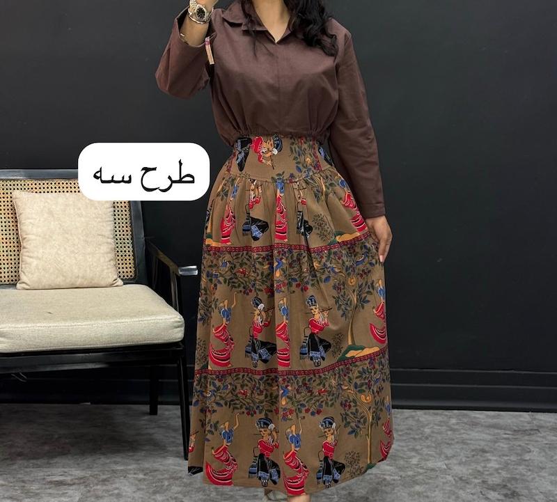 ست شوميز دامن ترند طرحدار هندى کد ۱۰۹۸