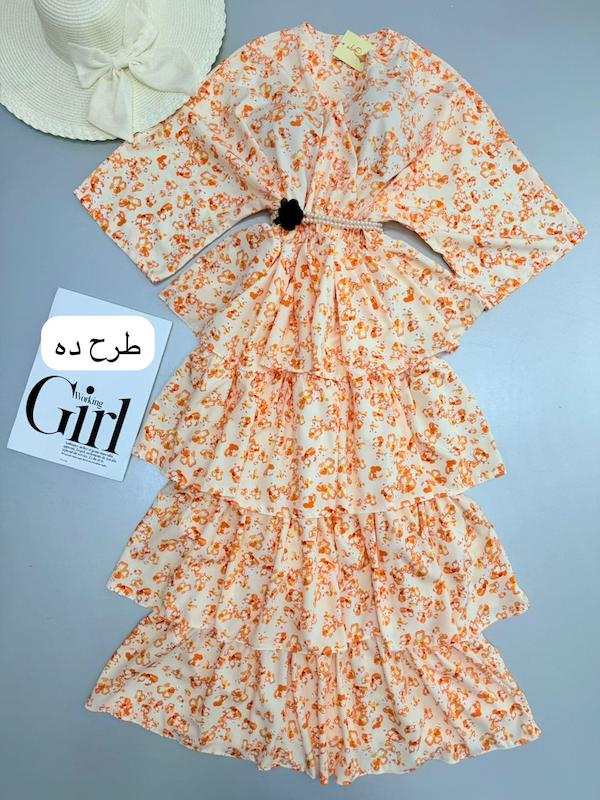 پیراهن طبقه ای طرحدار کد ۱۱۰۴