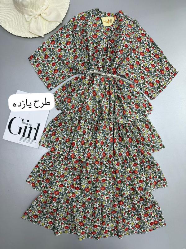 پیراهن طبقه ای طرحدار کد ۱۱۰۴