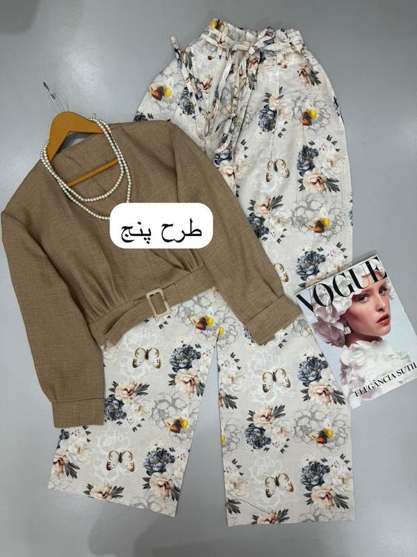شلوار طرحدار لینن کد ۱۱۷۸