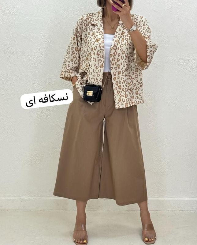 ست مانتو شلوار پلنگی کد ۱۲۳۵