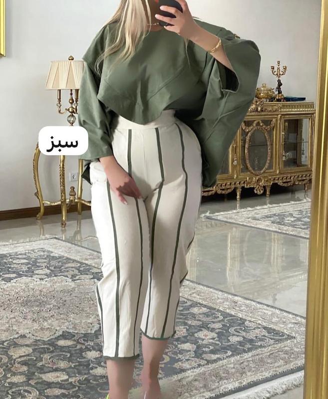 شومیز شلوار نواری کد ۱۲۵۳