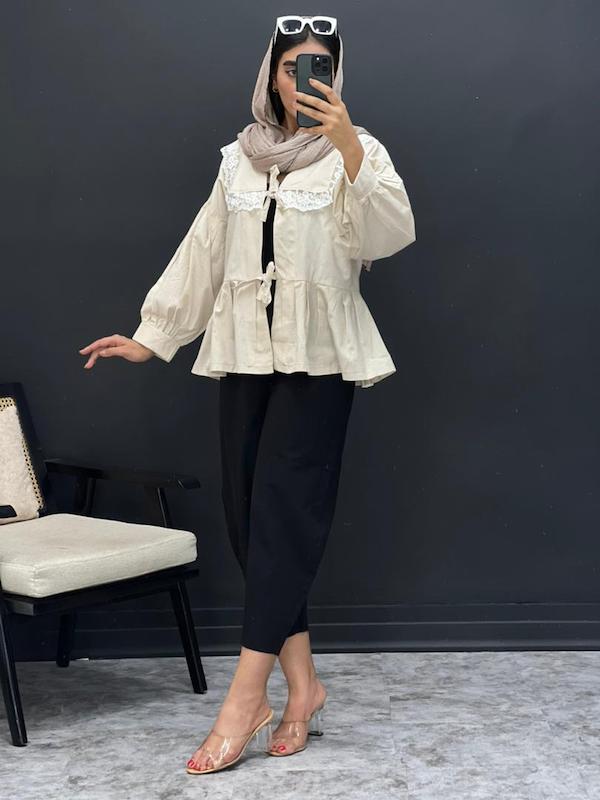 مانتو عروسکی یقه گیپور کد ۲۳۳