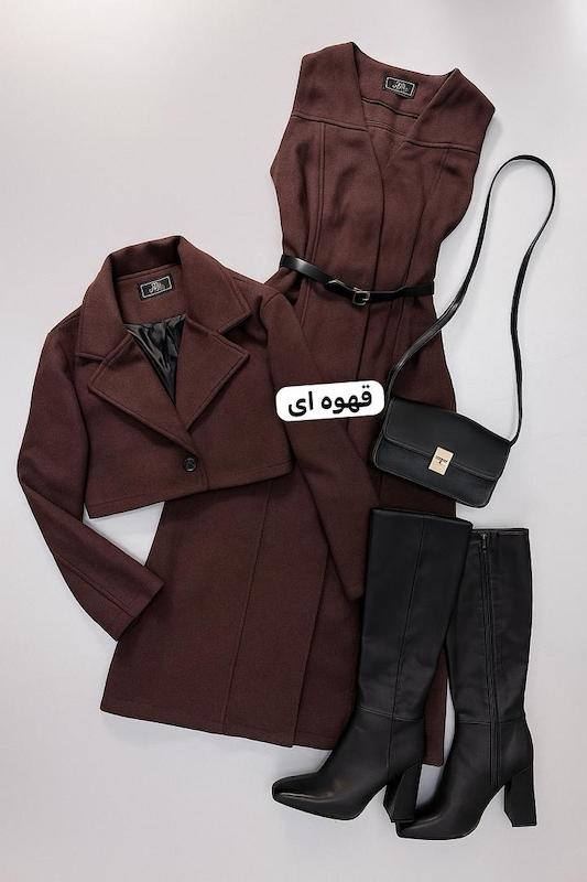 ست کت سارافن کمربند دار کد ۱۴۹۴