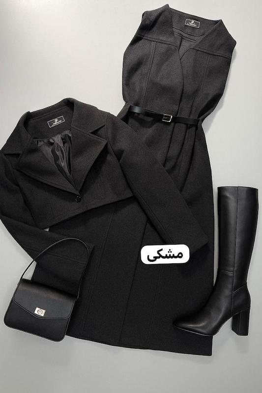 ست کت سارافن کمربند دار کد ۱۴۹۴