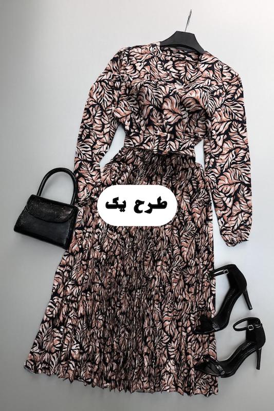 پیراهن ساتن پایین پلیسه کد ۱۵۴۲