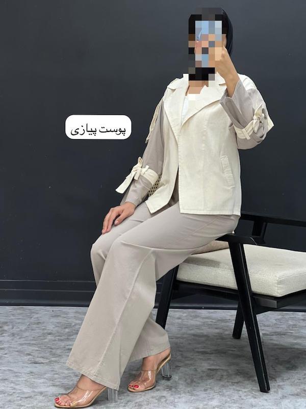 کت شلوار استین گره کد ۲۵۱