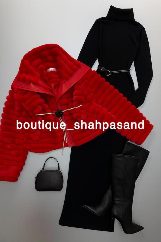 کت چرم و خز کوتاه کد ۱۶۰۵