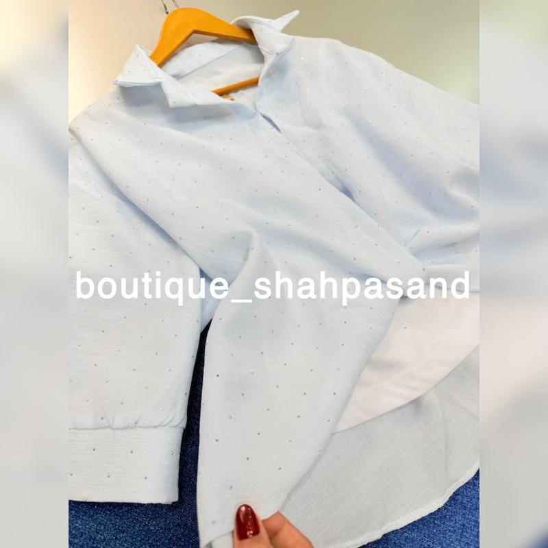 شومیز+تاپ نگین کوبی شده کد ۱۶۶۴