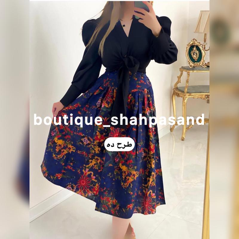 دامن لینن طرحدار کد ۱۶۶۸