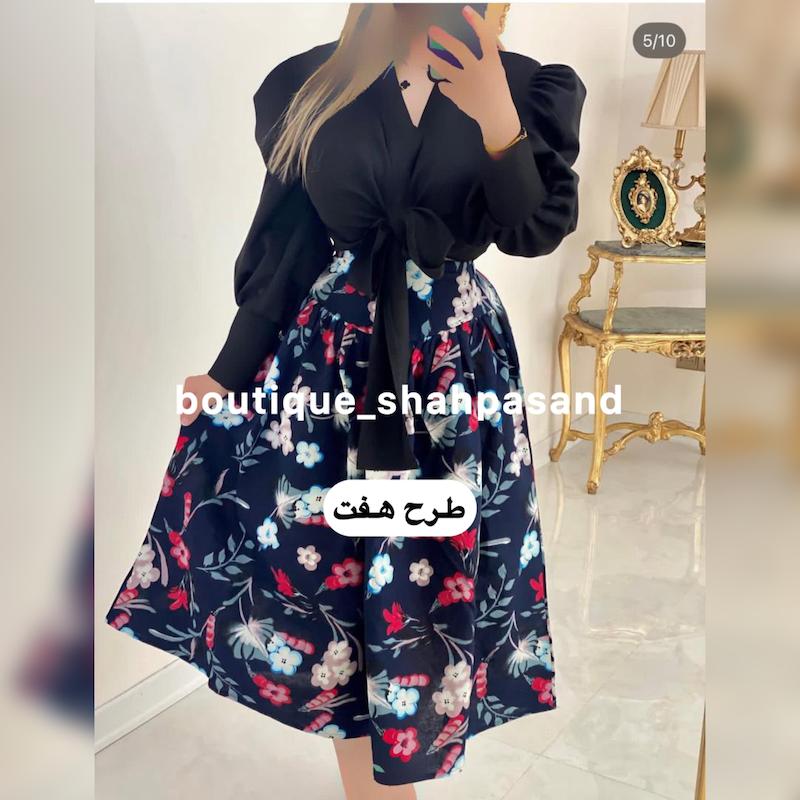 دامن لینن طرحدار کد ۱۶۶۸