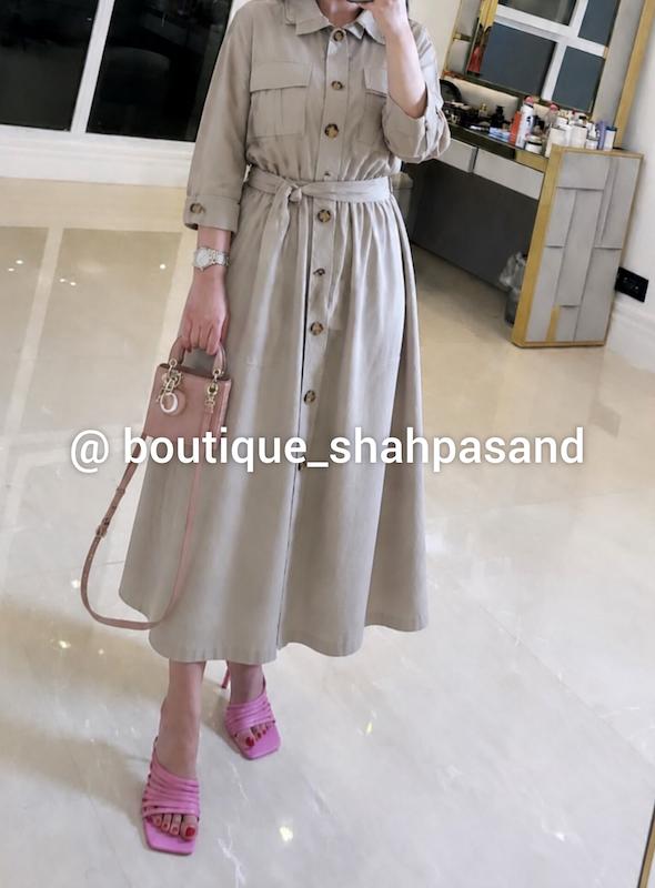پیراهن جلو دکمه لینن کد ۱۷۲۸