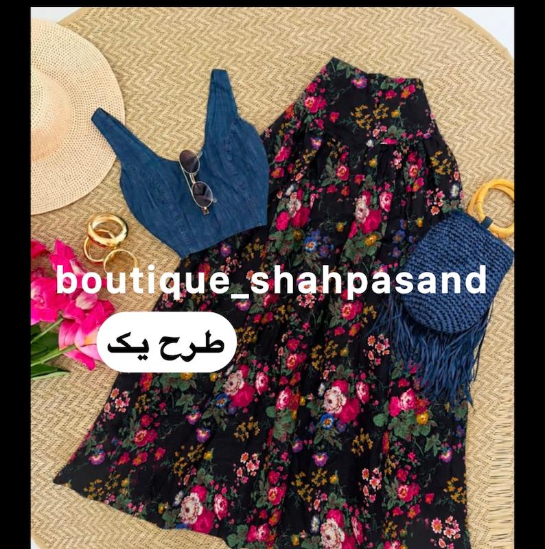 دامن طرحدار لینن کد ۱۷۳۹
