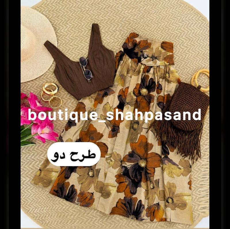 دامن طرحدار لینن کد ۱۷۳۹