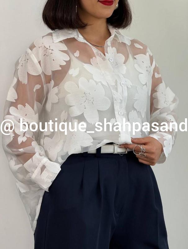 شومیز پری شیشه ای طرحدار کد ۱۸۱۳