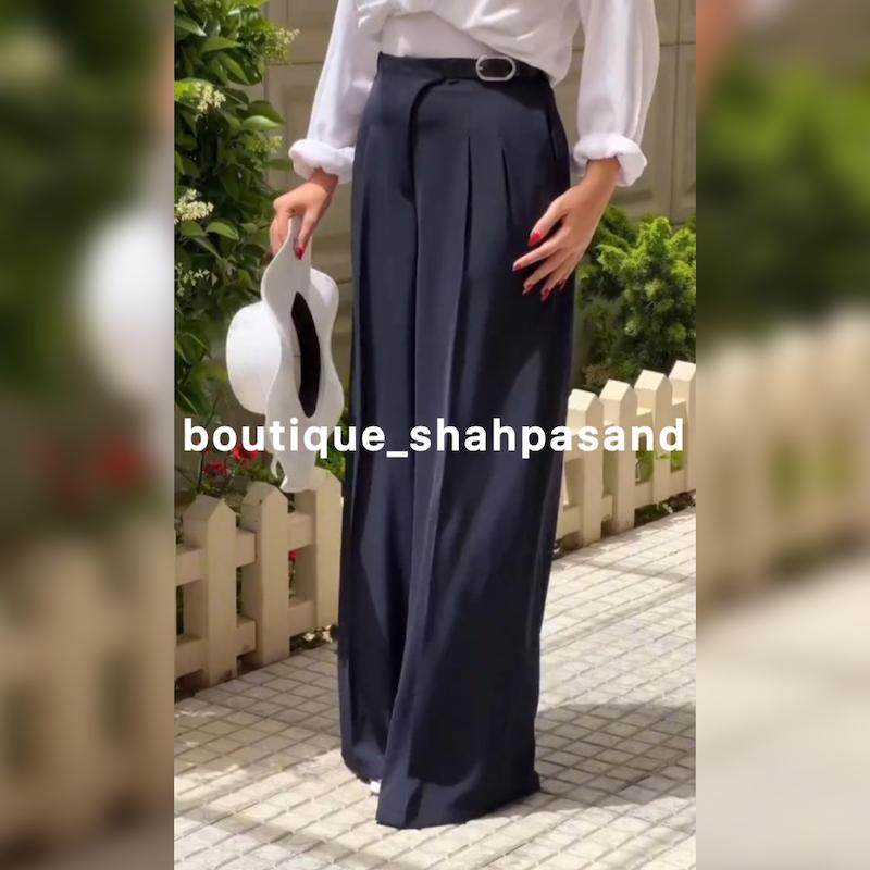 شلوار بگ بغل کمربند کد ۱۸۲۲
