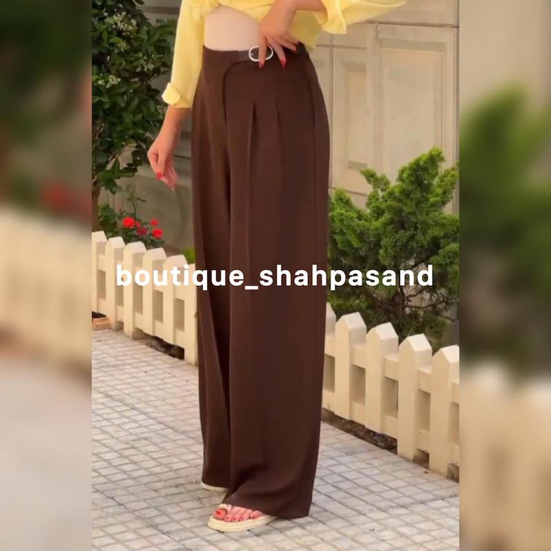 شلوار بگ بغل کمربند کد ۱۸۲۲