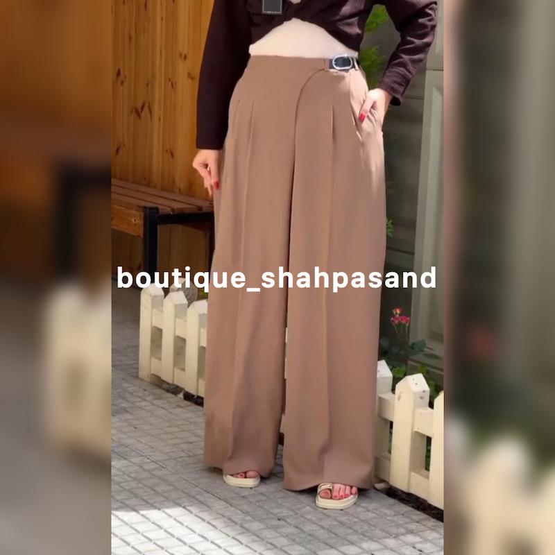 شلوار بگ بغل کمربند کد ۱۸۲۲