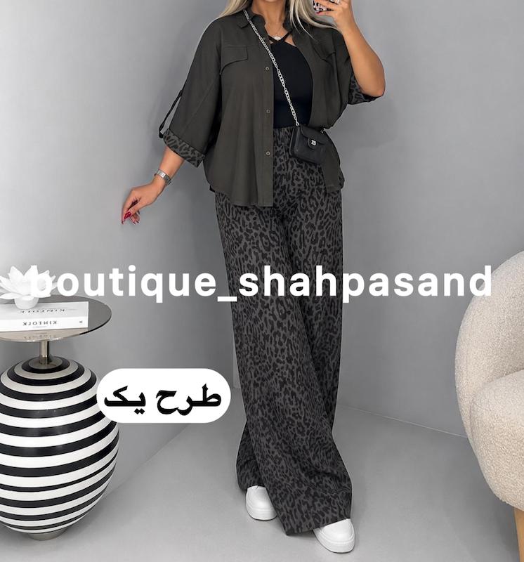 ست شومیز شلوار پلنگی کد ۱۸۲۷