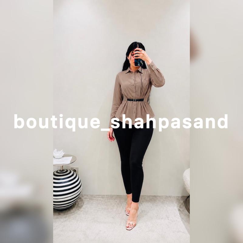 شومیز جلو کمربند سیلک کد ۱۸۳۴