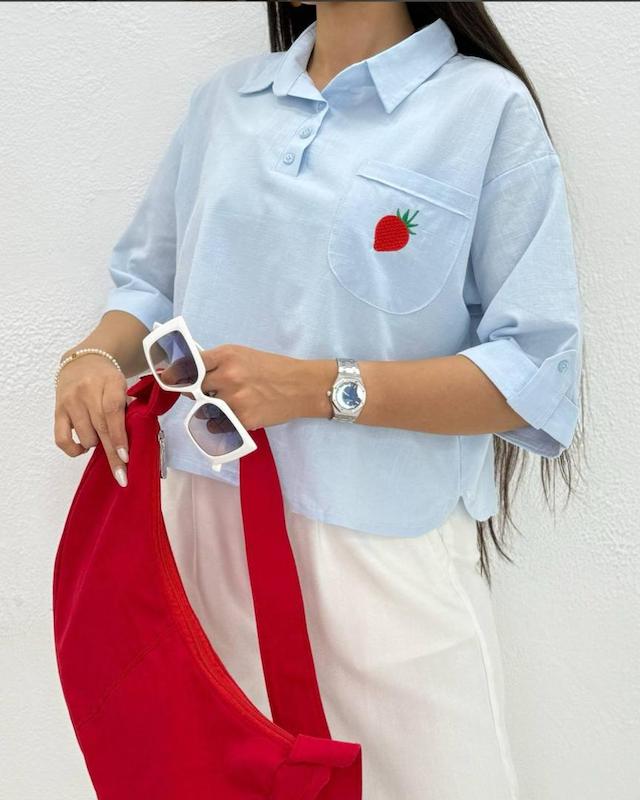 شومیز توت فرنگی کد ۱۸۱۷