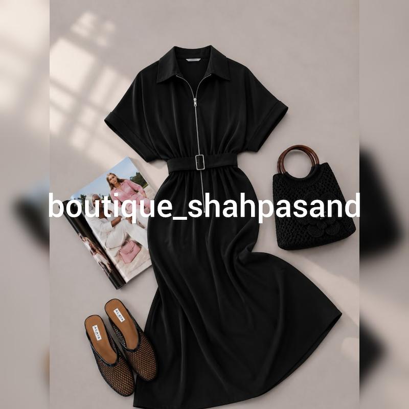 پیراهن کمربندی سیلک کد ۱۹۰۶