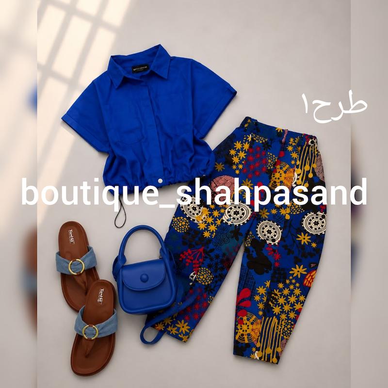 ست شومیز شلوار طرحدار کد ۱۹۱۵