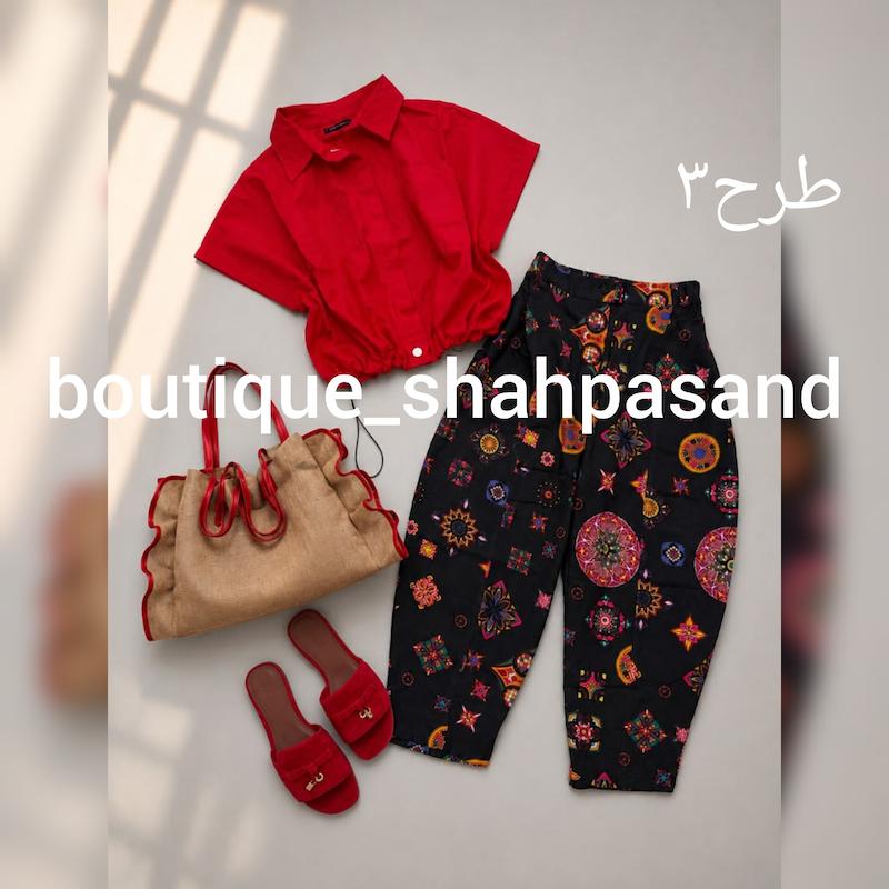 ست شومیز شلوار طرحدار کد ۱۹۱۵