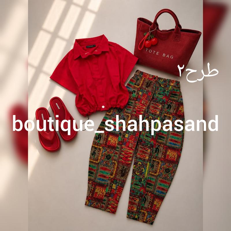 ست شومیز شلوار طرحدار کد ۱۹۱۵