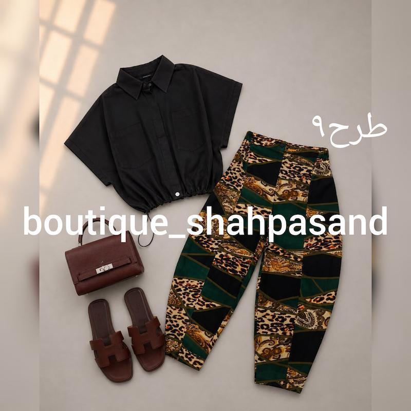 ست شومیز شلوار طرحدار کد ۱۹۱۵