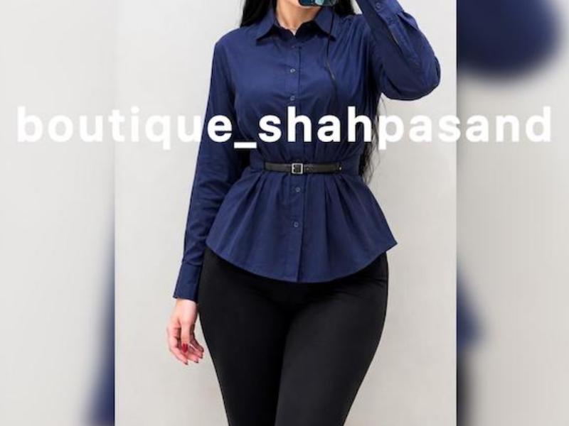 شومیز جلو کمربند سیلک کد ۱۸۳۴