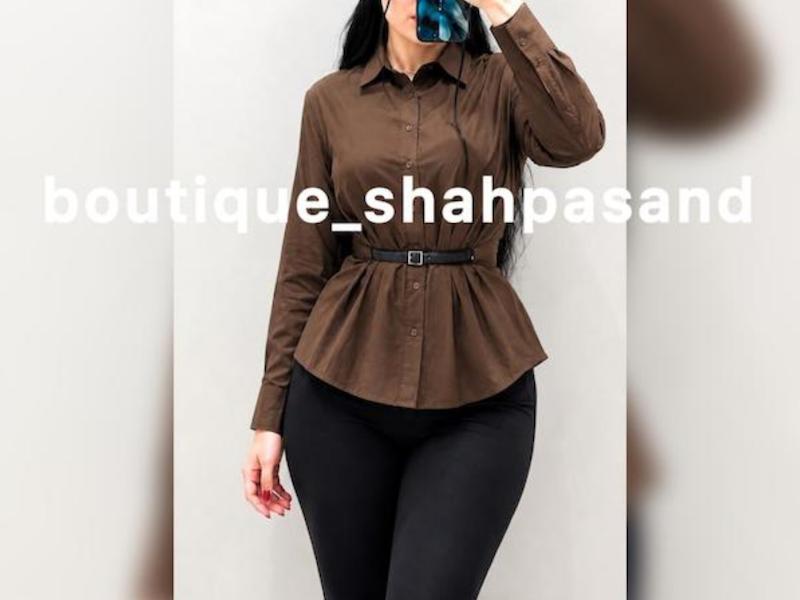 شومیز جلو کمربند سیلک کد ۱۸۳۴