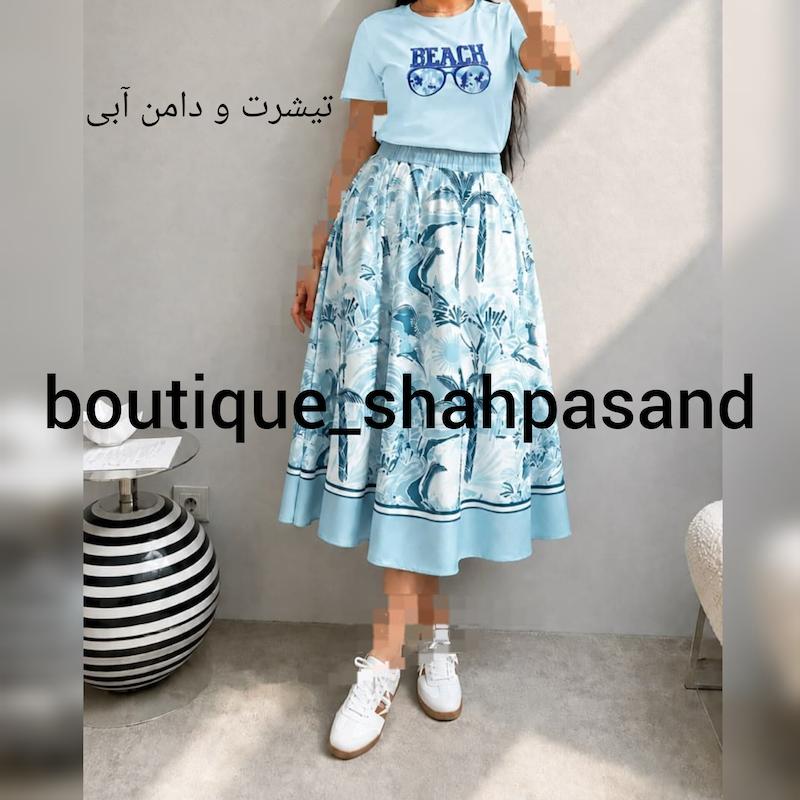 تیشرت دامن طرحدار کد ۱۹۴۳