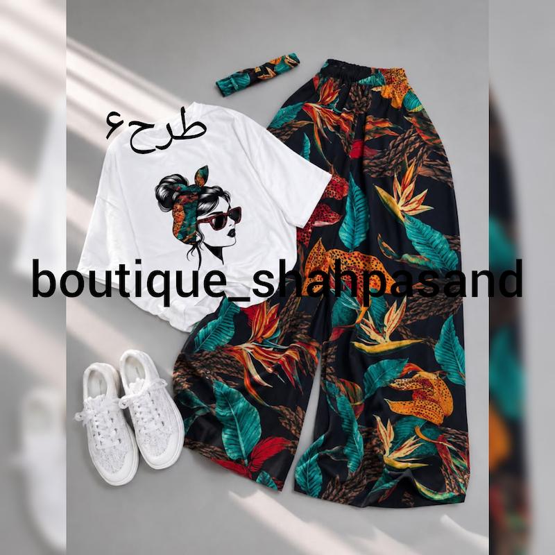 ست تیشرت شلوار هدبند کد ۱۹۶۷