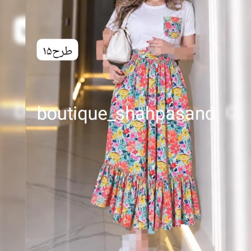 تیشرت و دامن تک جیب طرحدار کد ۱۹۹۰