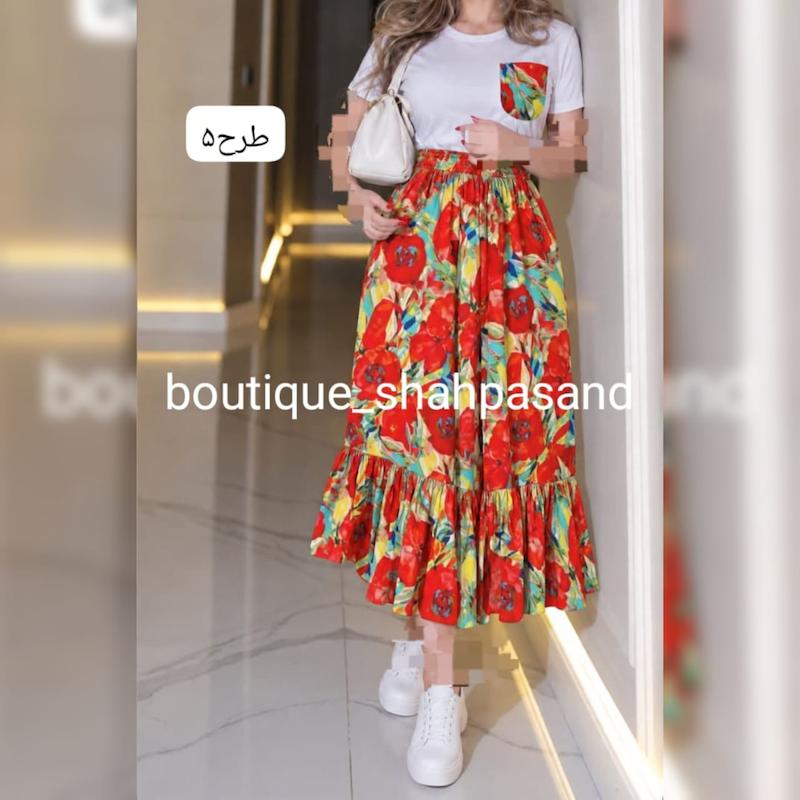 تیشرت و دامن تک جیب طرحدار کد ۱۹۹۰