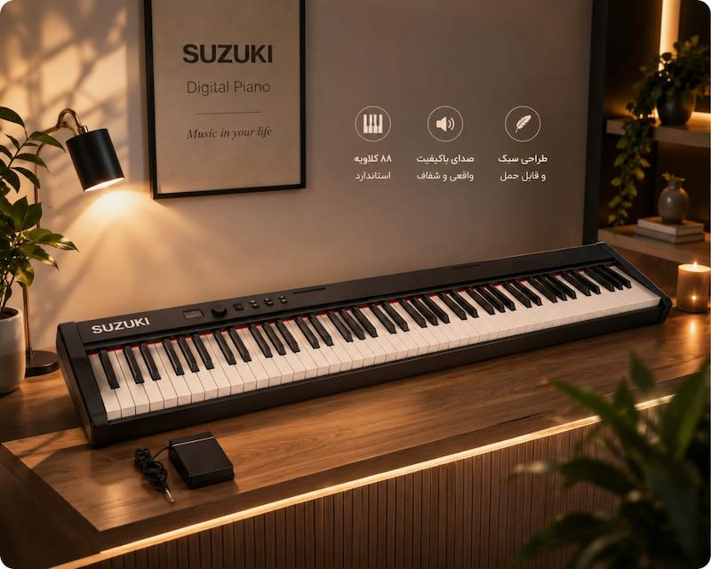 پیانو پرتابل سوزوکی ، portable suzuki ph88q piano