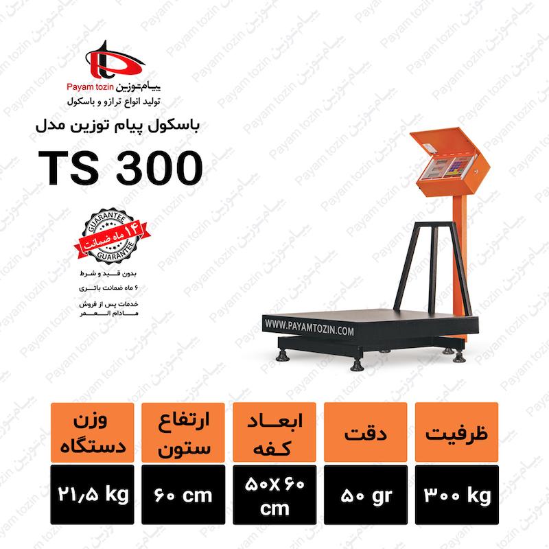 باسکول 300کیلویی پیام توزین مدل ts300