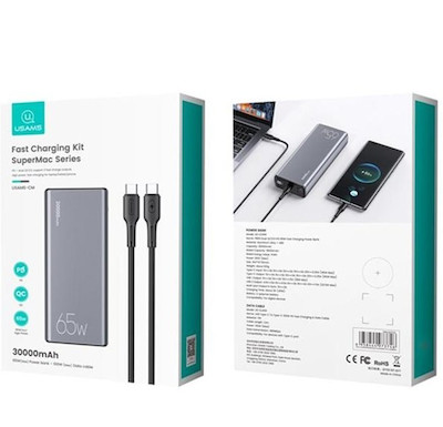 پاوربانک 30000 میلی آمپر ساعت یوسامز USAMS-CM Fast Charging Kit 30000mAh